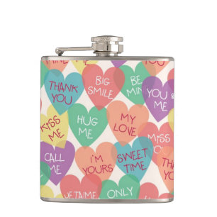 Love Shape Background Hip Flask