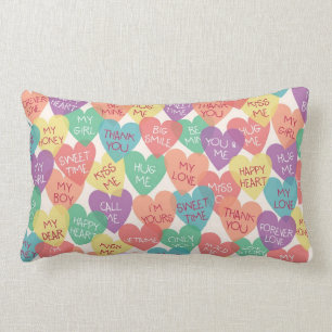 Love Shape Background Lumbar Cushion