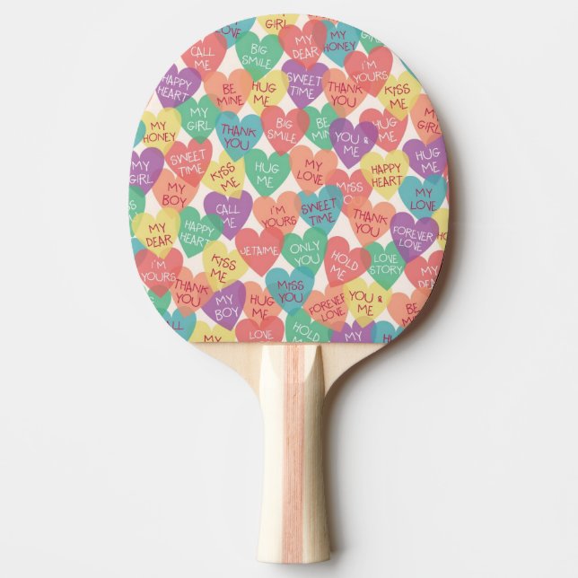 Love Shape Background Ping Pong Paddle (Front)