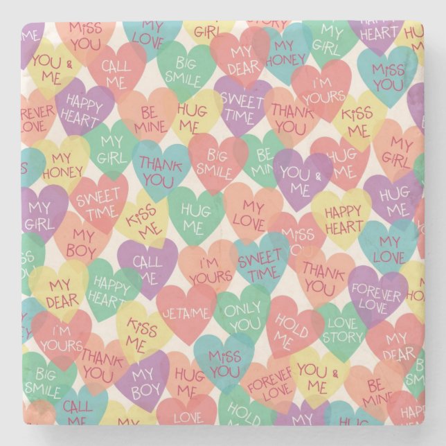Love Shape Background Stone Coaster (Front)