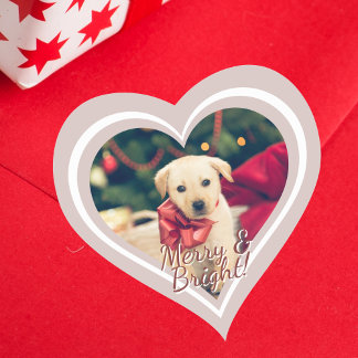 Love Shape Custom Photo Christmas Heart Sticker