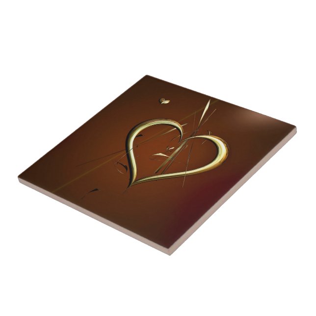 Love Shards of Gold Ceramic Tile (Side)