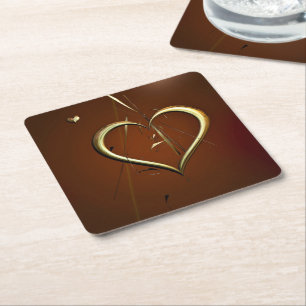 Love Shards of Gold Paper Coasters