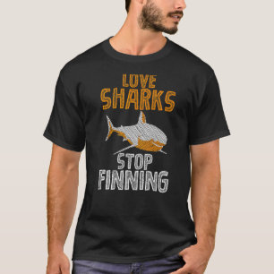 Love Sharks Stop Finning Shark Animal Welfare Dive T-Shirt