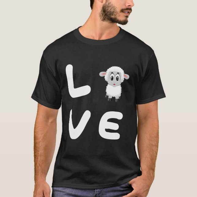 Love Sheep Design Funny Sheep T-Shirt (Front)