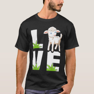 Love Sheep Lamb Livestock Farmer Cattle Sketch T-Shirt