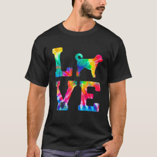 Love Sheepadoodle Tie Dye Dog Mum Dad T-Shirt
