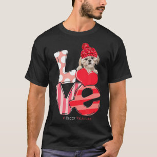 LOVE Shih Tzu Dog Valentine Day 2021  Funny Women  T-Shirt