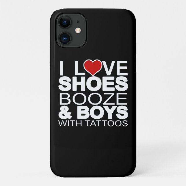 Love Shoes Booze Boys with Tattoos Case-Mate iPhone Case (Back)