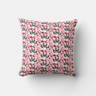 Love Shooter Panda Chequered Pattern Cushion