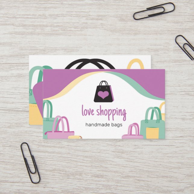 Love Shopping Bags Business Card (Front/Back In Situ)