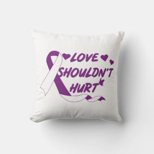 Love Shouldn't Hurt Domestic Violence Awareness Mo Cushion