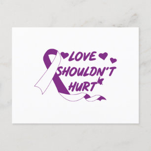 Love Shouldn't Hurt Domestic Violence Awareness Mo Holiday Postcard