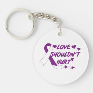 Love Shouldn't Hurt Domestic Violence Awareness Mo Key Ring
