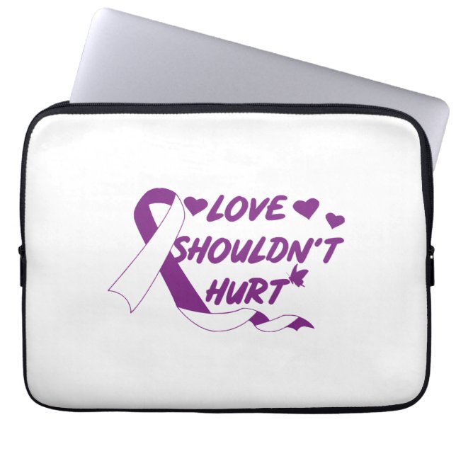 Love Shouldn't Hurt Domestic Violence Awareness Mo Laptop Sleeve (Front)