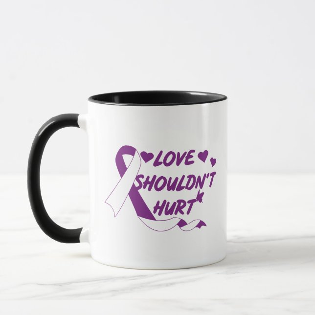 Love Shouldn't Hurt Domestic Violence Awareness Mo Mug (Left)