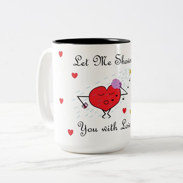 Love Shower Two-Tone Coffee Mug (Front Left)
