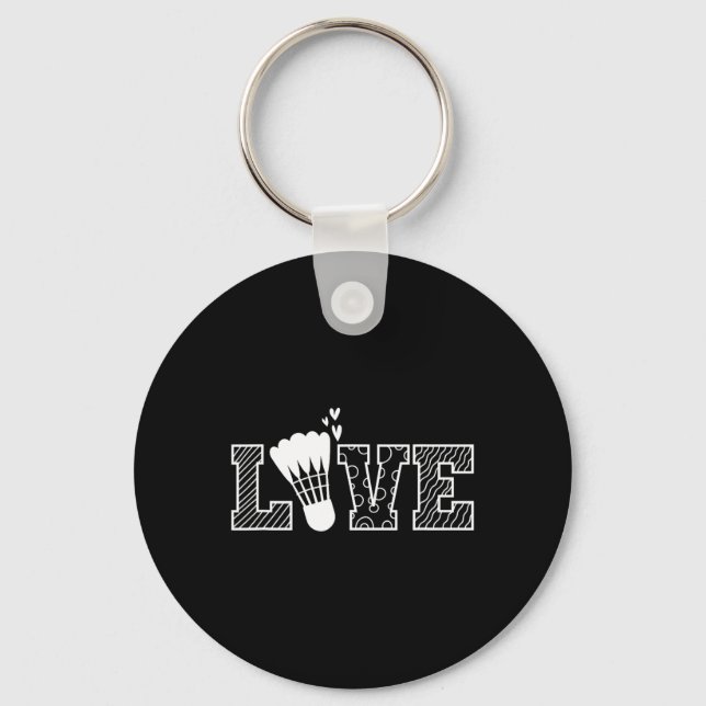 Love Shuttle Dminton Racket  Key Ring (Front)
