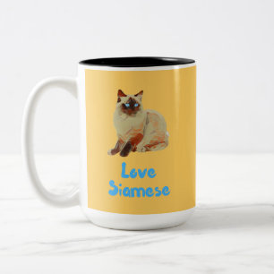 Love Siamese Cats Two-Tone Coffee Mug