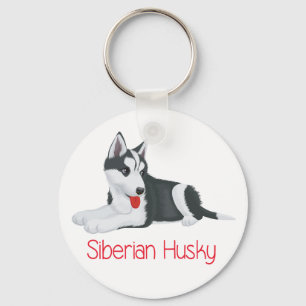 Love Siberian Husky Puppy Dog Keychain