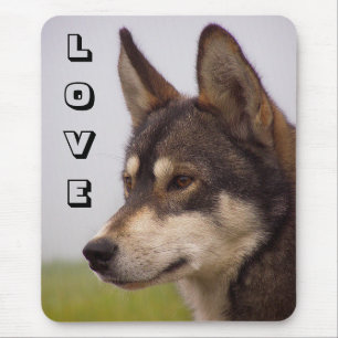 Love Siberian Husky Puppy Dog Mousepad