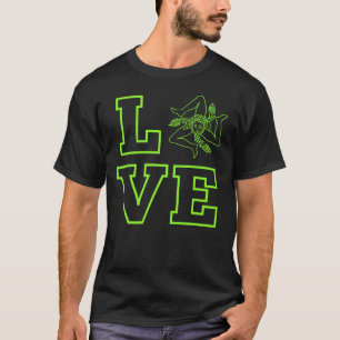 LOVE Sicily Sicilian Trinacria as the O in Love T-Shirt