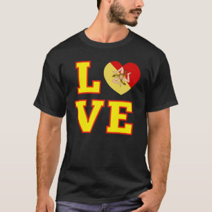LOVE Sicily Sicilian Trinacria as the O in Love T-Shirt