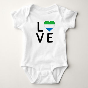 Love - Sierra Leone Flag Baby Bodysuit