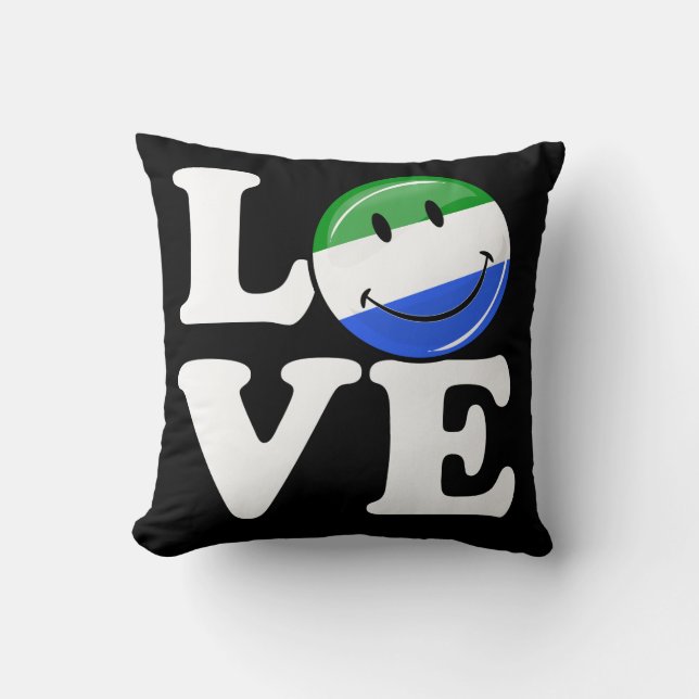 Love Sierra Leone Smiling Flag Cushion (Front)