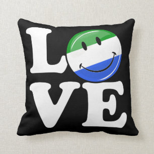 Love Sierra Leone Smiling Flag Cushion