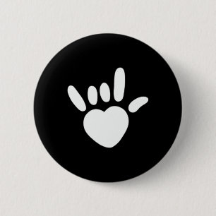Love Sign American Sign Language Deaf Awareness He 6 Cm Round Badge