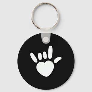 Love Sign American Sign Language Deaf Awareness He Key Ring