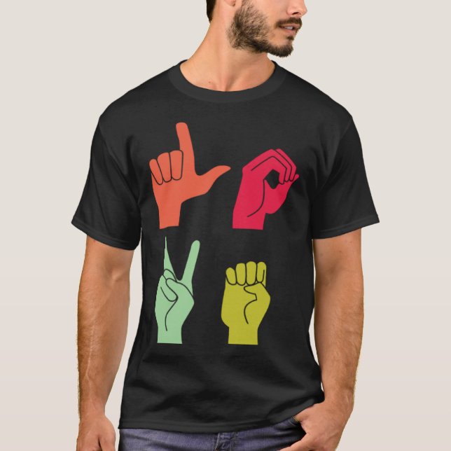 Love Sign ASL Deaf Pride T-Shirt (Front)