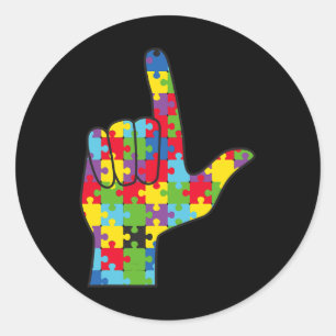 Love Sign Autism Awareness Support Classic Round Sticker