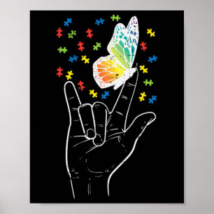 Love Sign Butterfly Puzzle Autism Awareness Sped T