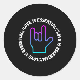 Love Sign Disability Awareness Classic Round Sticker