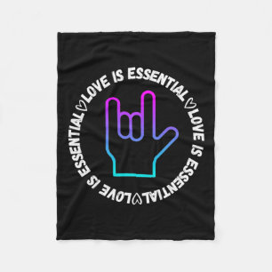 Love Sign Disability Awareness  Fleece Blanket