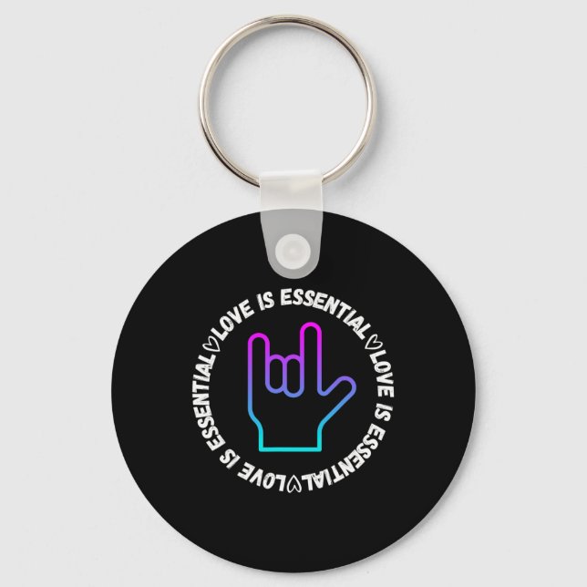 Love Sign Disability Awareness  Key Ring (Front)
