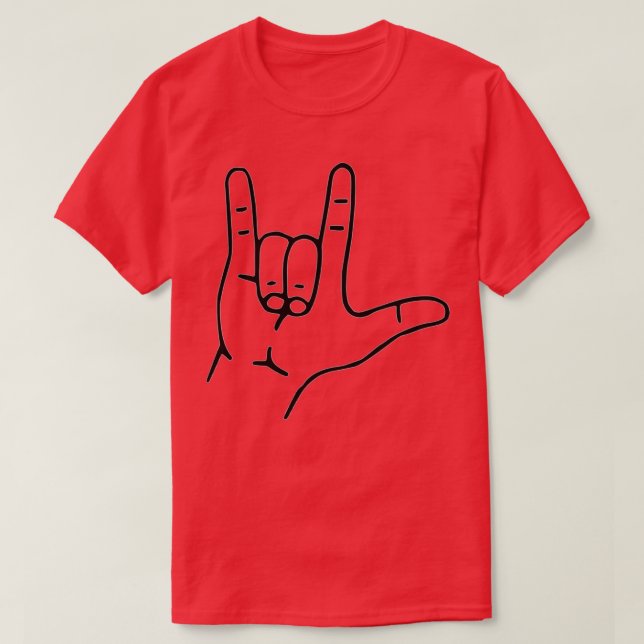 Love sign hard of hearing american sign language A T-Shirt (Design Front)