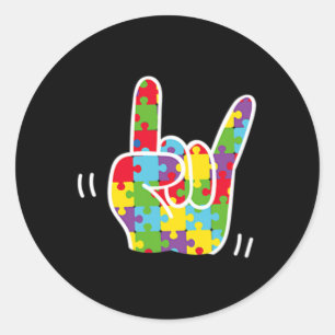 Love Sign Language Autism Awareness Month Asl Love Classic Round Sticker