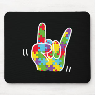 Love Sign Language Autism Awareness Month Asl Love Mouse Pad