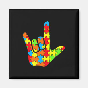Love Sign Language Autism Gift Awareness Support 7 Magnet