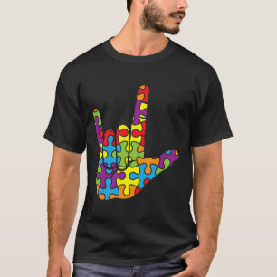Love Sign Language - Autistic Puzzle Autism Awaren T-Shirt