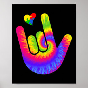 Love Sign Language Hand Autism Awareness Heart Tie