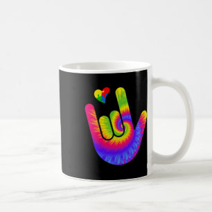 Love Sign Language Hand Autism Awareness Heart Tie Coffee Mug