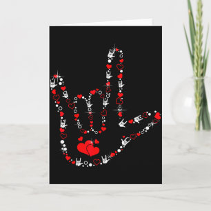 Love Sign Language Heart Asl Deaf Valentines Day Card