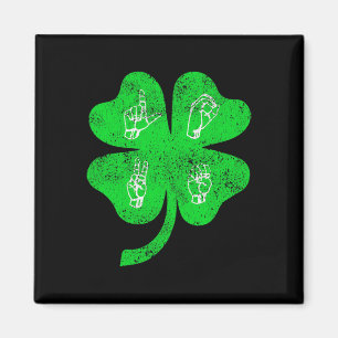 Love Sign Language St Patrick's Day Deaf Awareness Magnet