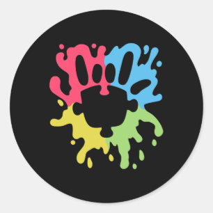 Love Sign Non-verbal Autism Support Awareness Puzz Classic Round Sticker