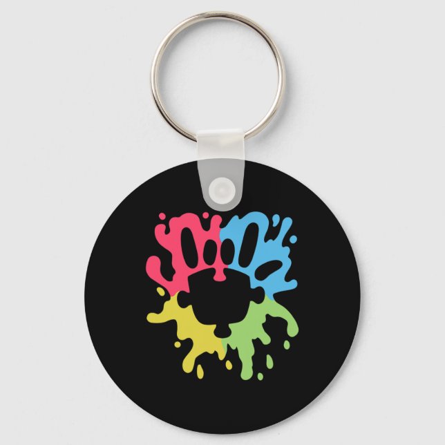 Love Sign Non-verbal Autism Support Awareness Puzz Key Ring (Front)