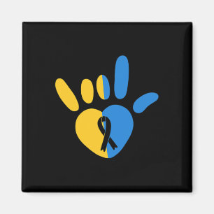 Love Sign Non-verbal Down Syndrome Awareness Heart Magnet